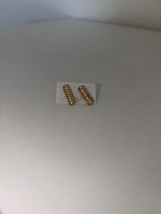 Jewelry - Gold Bar Crystal Stud Earrings - Women Jewelry